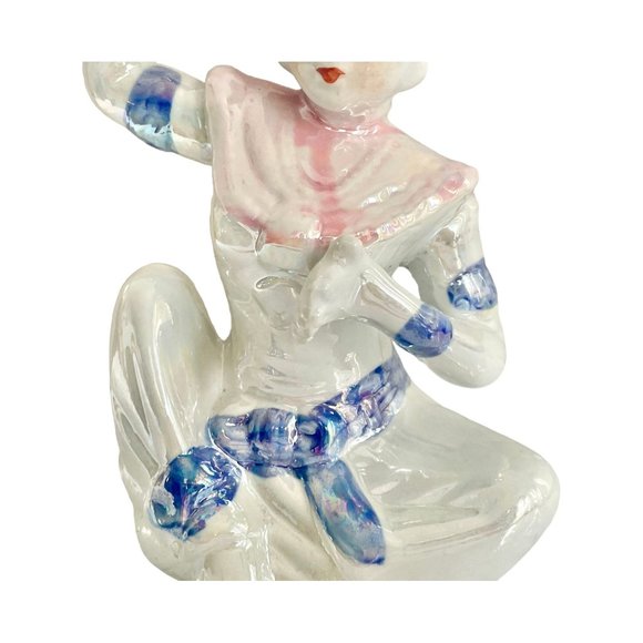 Vintage Ceramic Thai Dancing Buddha Figurine with Iridescent Enamel and blue - Picture 5 of 9